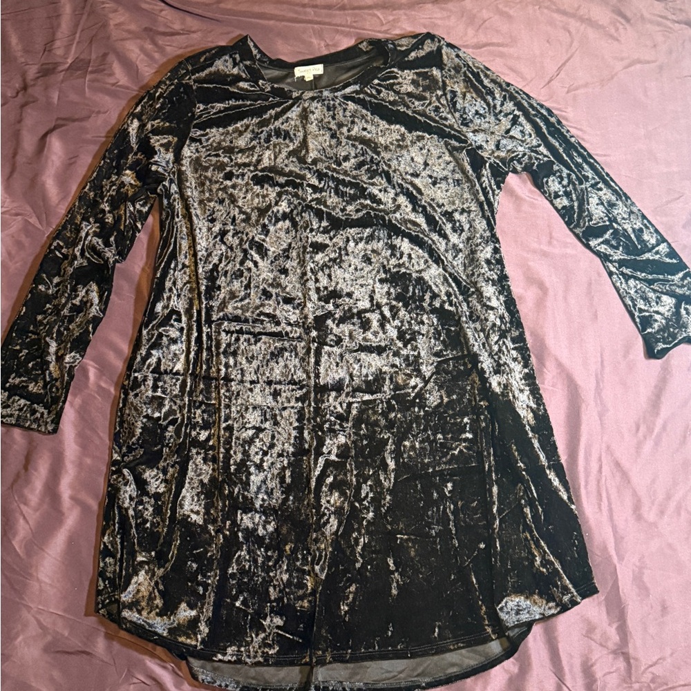 Sweet Pea Black Velvet Dress